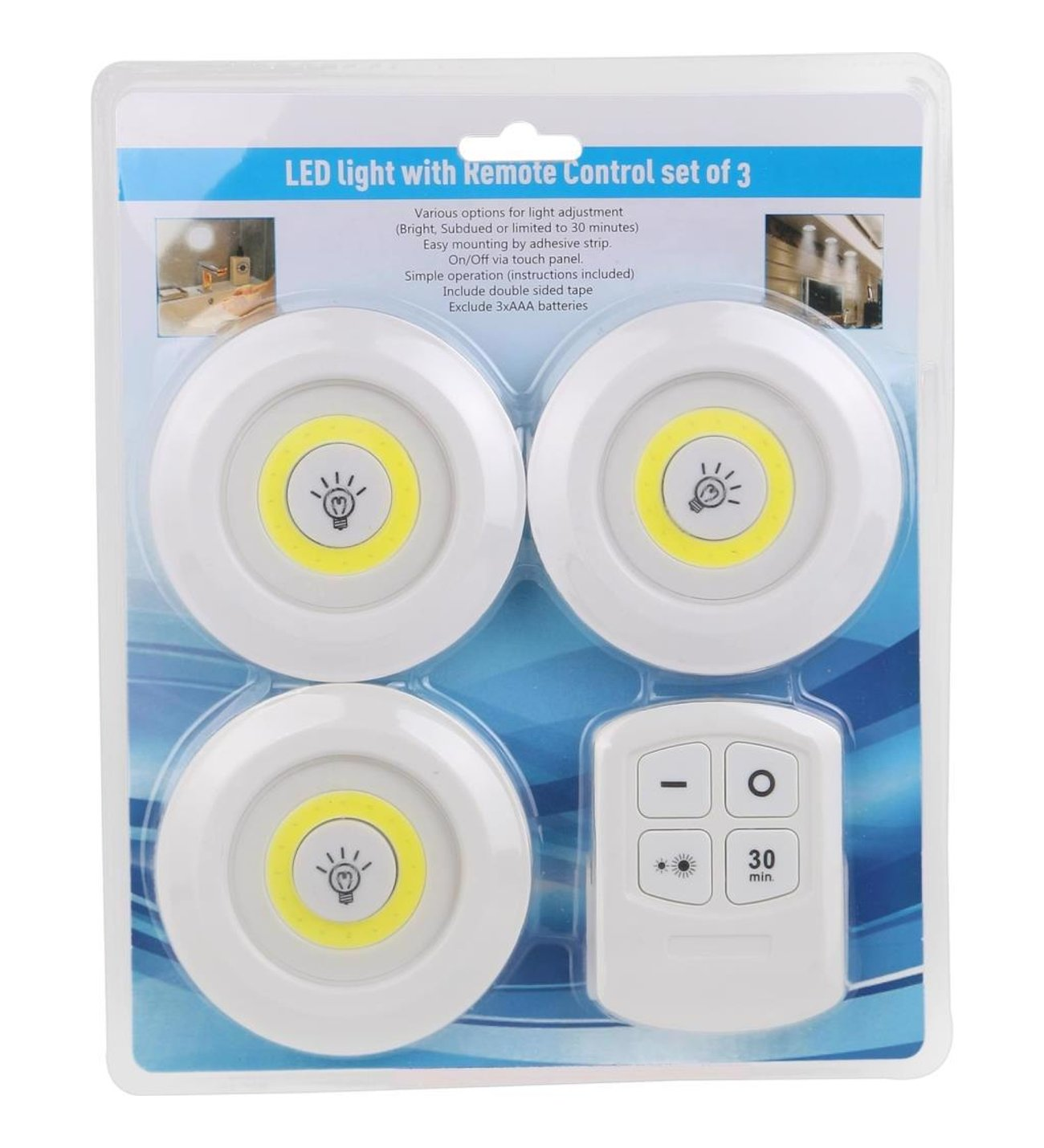 led light with remote control set of 3 Emergency light
