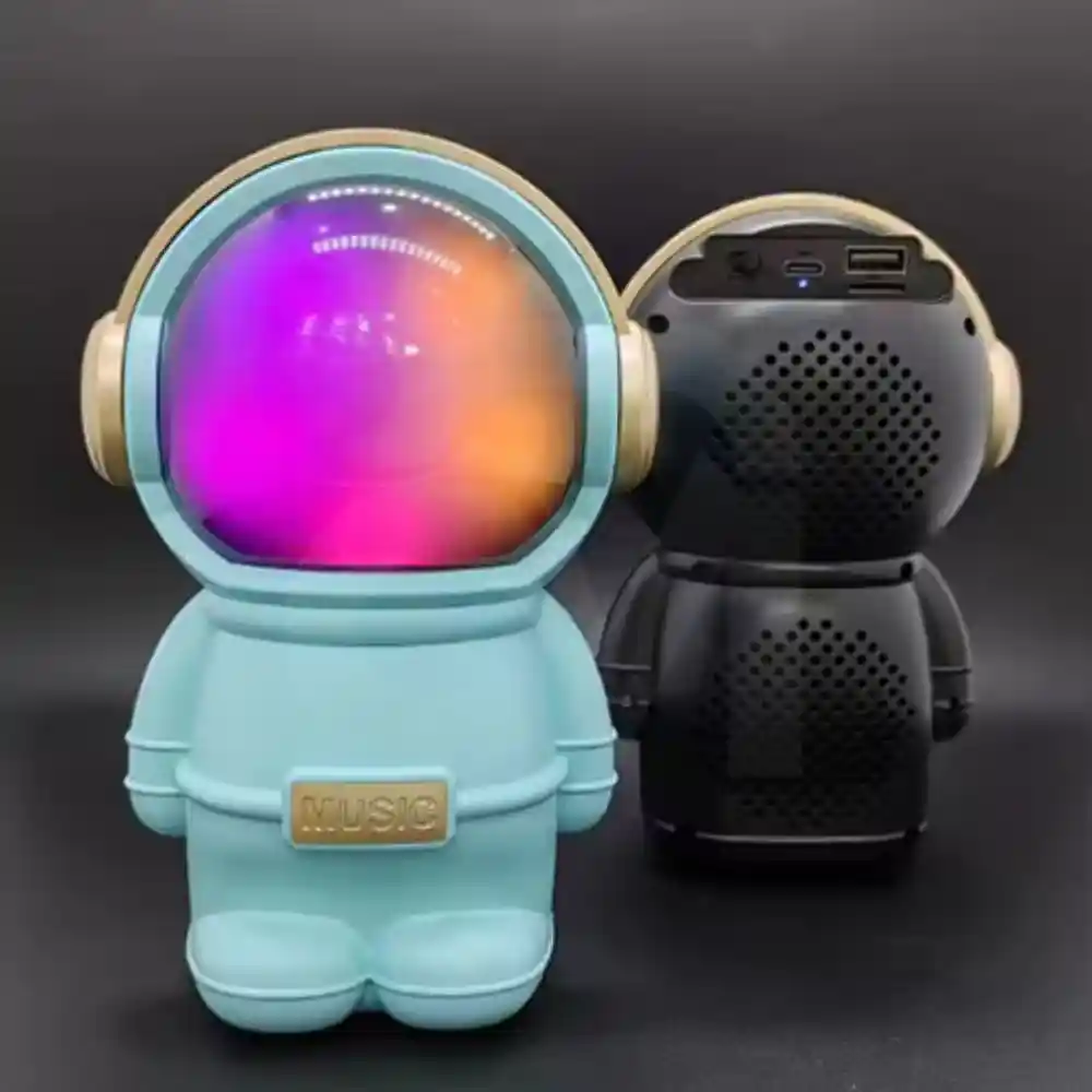 X-808 Astronaut Design Wireless Bluetooth Speaker 👨🚀 – 6.8W Output 🔊, Colorful LED Light 🌈, Portable 🎒 and Rechargeable 🔋 – Music Gift Gadget 🎁 - Image 2