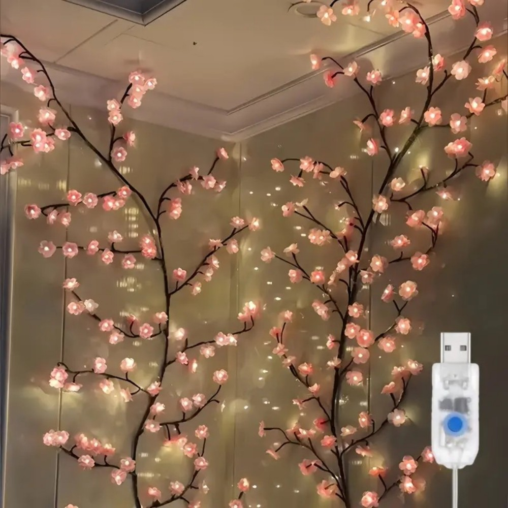 1PC 72/96/144LED Cherry Blossom Tree Lights USB Powered Dimmable LED Artificial Flower Branch Lamp for Bedroom Wedding Party - Image 2