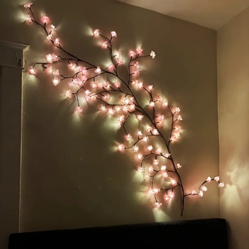 1PC 72/96/144LED Cherry Blossom Tree Lights USB Powered Dimmable LED Artificial Flower Branch Lamp for Bedroom Wedding Party