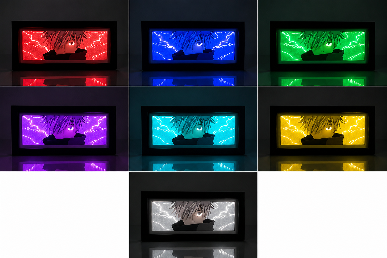 Gojo Satoru 3D Papercut LED Anime Light Box | - Image 4