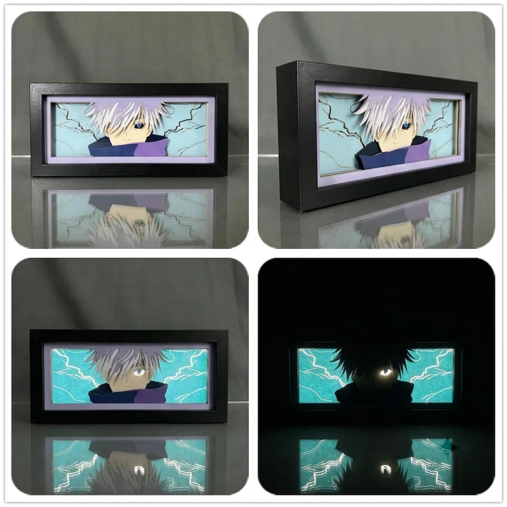 Gojo Satoru 3D Papercut LED Anime Light Box | - Image 3