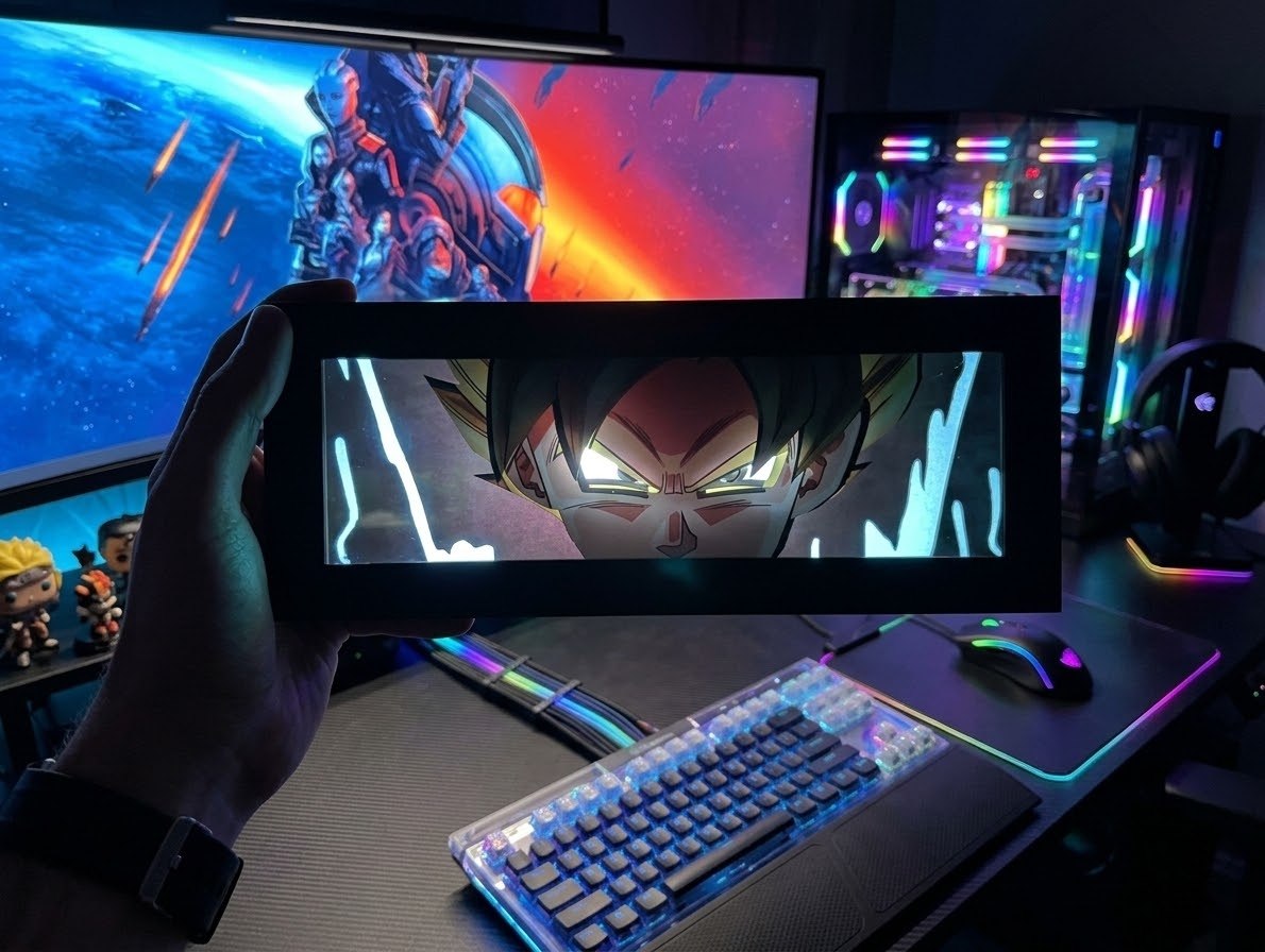 Goku Black Rectangular Anime Light Box - Red LED Glow